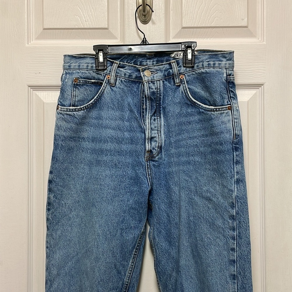 Zara | Blue | Relaxed | Button-fly | HighWaisted | Denim | Jeans | Size 31 - Picture 2 of 13